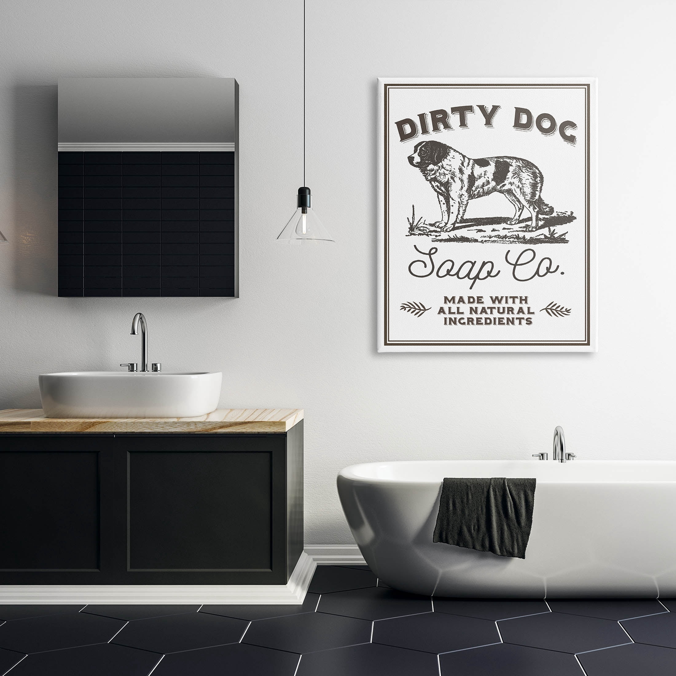 Stupell Industries Vintage Dog Soap Sign Graphic Art Gallery Wrapped Canvas Print Wall Art, Design by Daphne Polselli