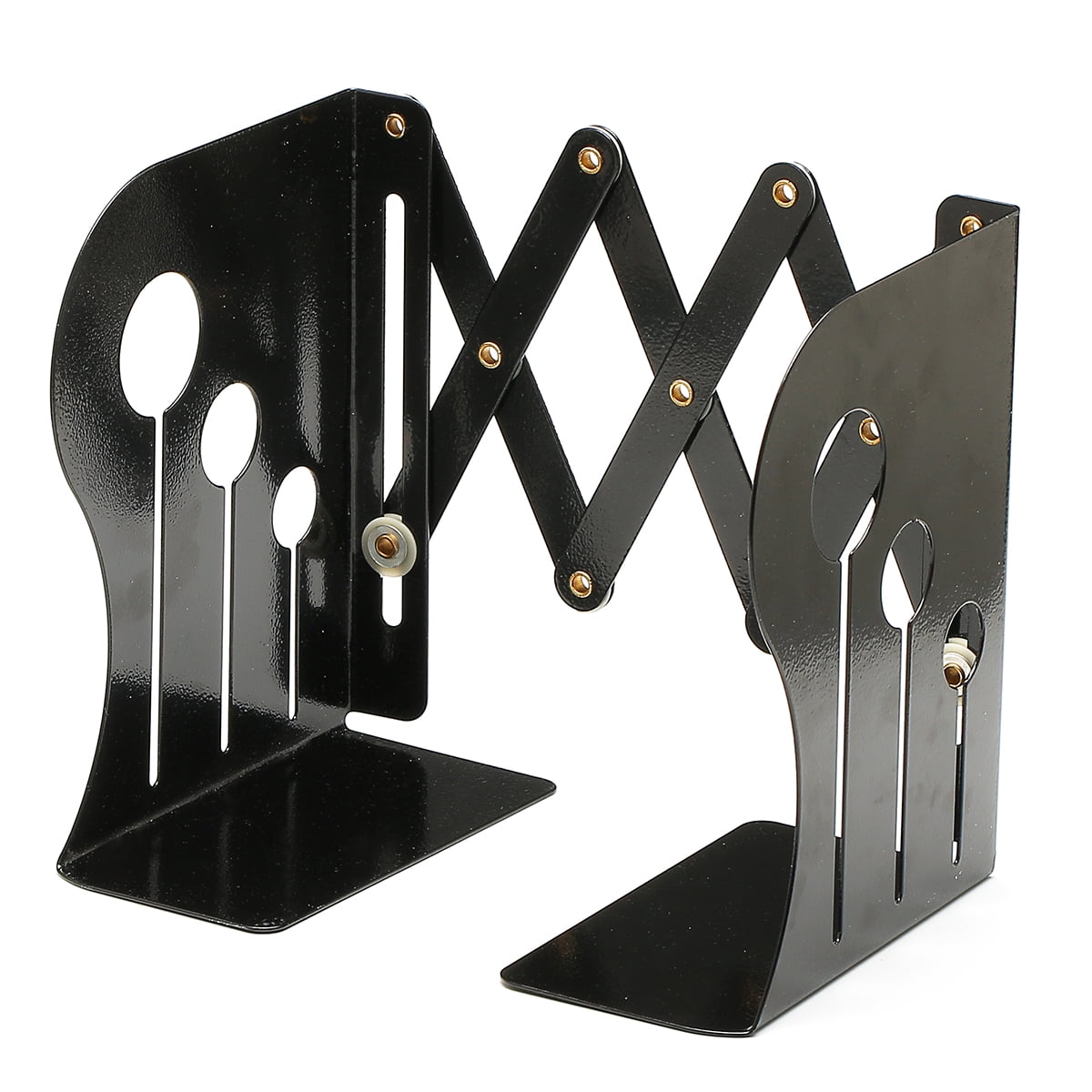Creative Adjustable Bookends Black Metal Office Nonslip Magazine File
