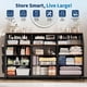 thumbnail image 4 of Cómoda con 14 foldable fabric cajones y wood top. a spacious almacenamiento chest metal frame y abiertos estantes. anti - tip safety design dorm, sala estar, o closet. fits 55 - pulgada TV (br..., 4 of 6