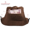 thumbnail image 3 of Clara Clark Bed Rest Reading Pillow with Arms and Pockets, for Kids Teens & Adults - Premium Shredded Memory Foam TV Pillow, Medium, Brown, 3 of 7