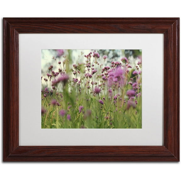 Trademark Fine Art "Field of Purple" Canvas Art by Beata Czyzowska Young, White Matte, Wood Frame