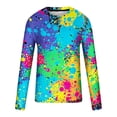 thumbnail image 5 of Dagegui Men's Tie Dye Shirts Trendy Long Sleeve Crew Neck T Shirt Big and Tall Outdoor Sport Tees Running Workout Athletic Tops Pullovers Blue,M, 5 of 5