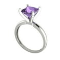 thumbnail image 2 of Solitaire Engagement Ring for Women - 2ct Simulated Alexandrite in 14K White Gold Promise Ring, 2 of 6