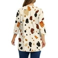 thumbnail image 5 of JTZGDY Plus Size Womens 3/4 Sleeve Tops Vintage Floral Printed Summer Graphic T-Shirts Loose Oversized Crewneck Tunic Blouse Fashion 2025 Outfit Clothes Beige XXL, 5 of 6
