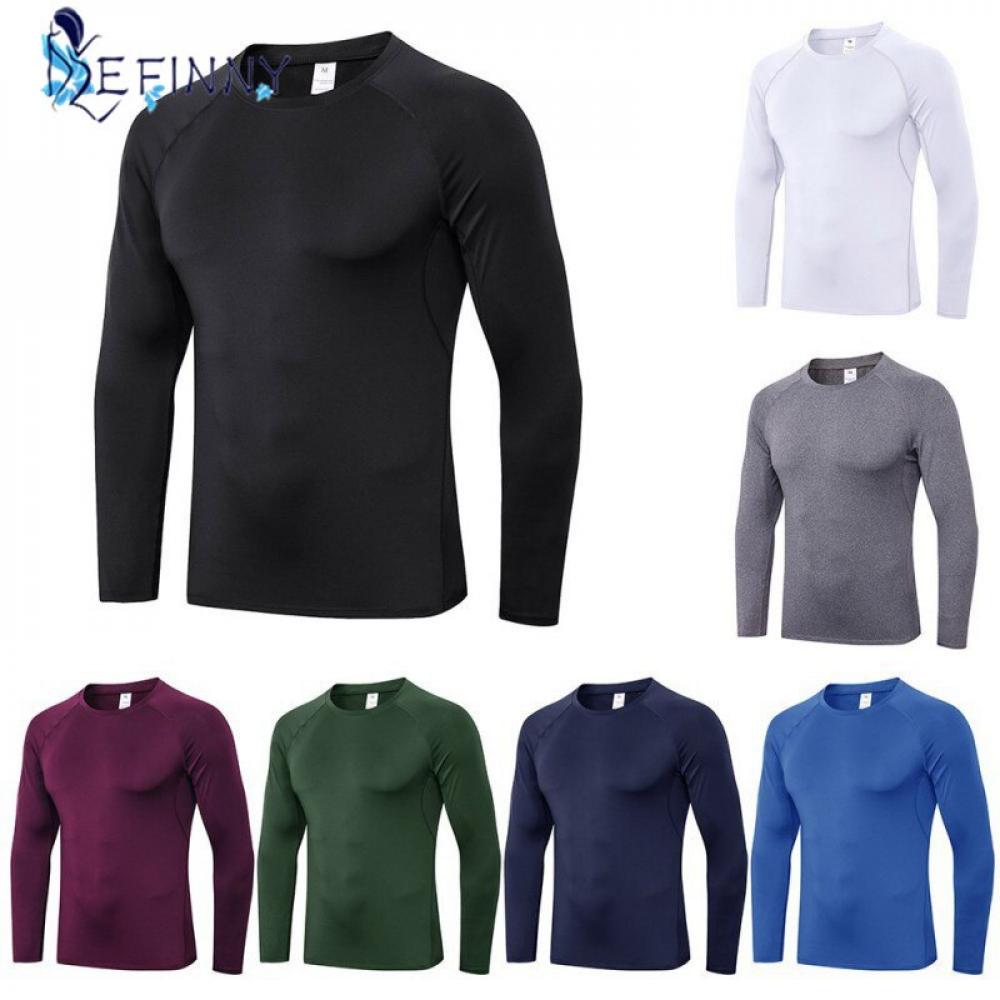 Oaktree-compression shirts men's Dry Fit Long Sleeve Compression Shirts Workout Running Shirts Sweat-wicking T-shirt Top - image 2 of 6