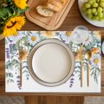 thumbnail image 4 of Floral Eucalyptus Leaves Placemats Set of 6, Summer Botanical Watercolor Daisy Placemats for Dining Table, Place Mats for Kitchen Tabletop, Waterproof Wipeable Dining Table Mats Set, 4 of 9