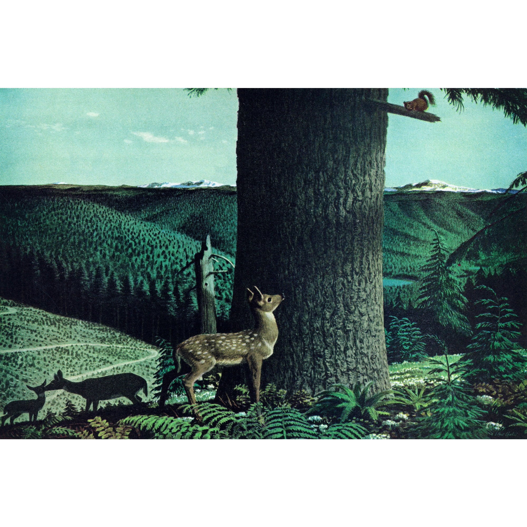 Marmont Hill "Fawn and Squirrel" Painting Print on Wrapped Canvas