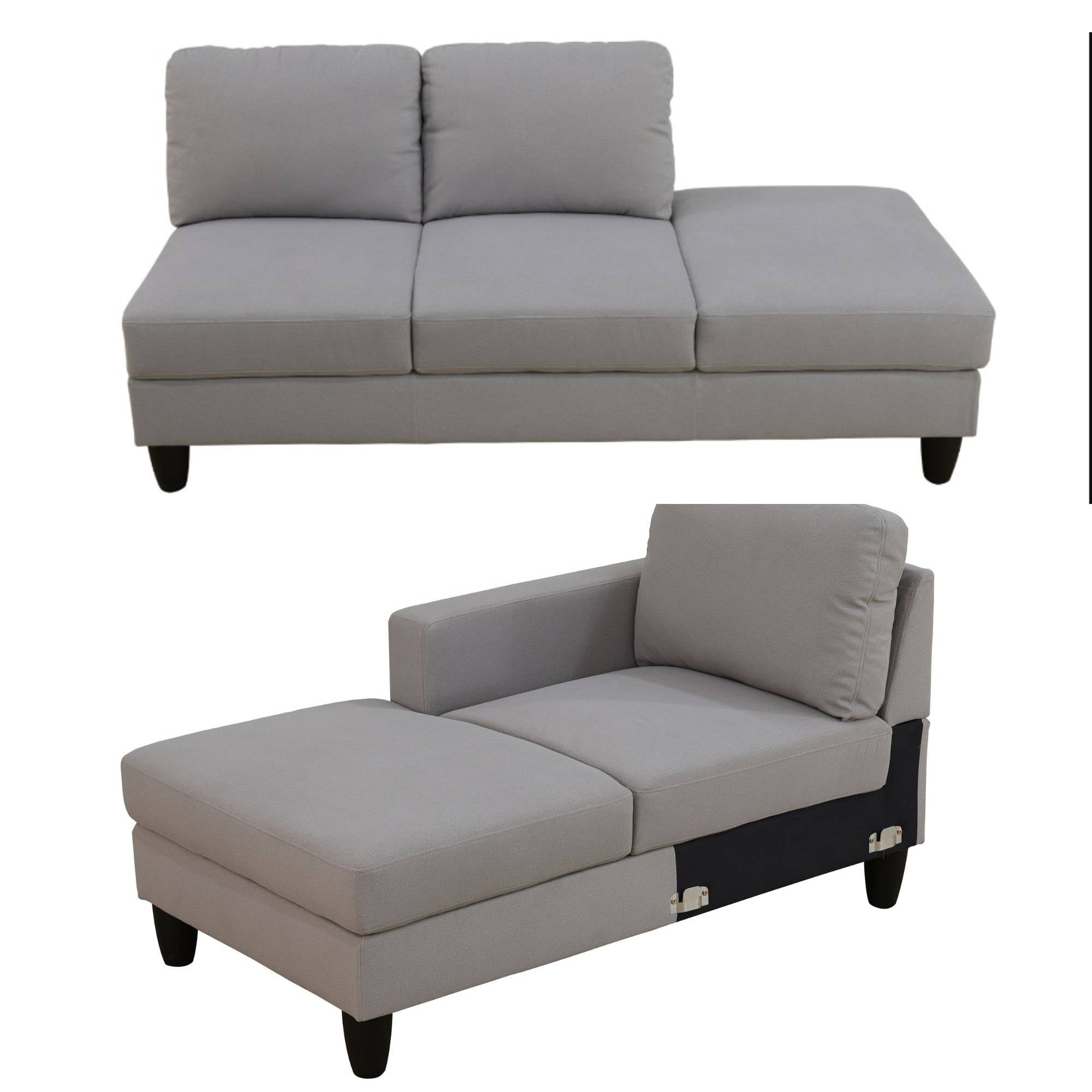 Modern Sectional Sofa Couch, L Shape Sofa Set with Chaise Modular Cloud Couch for Living Room, Light Grey