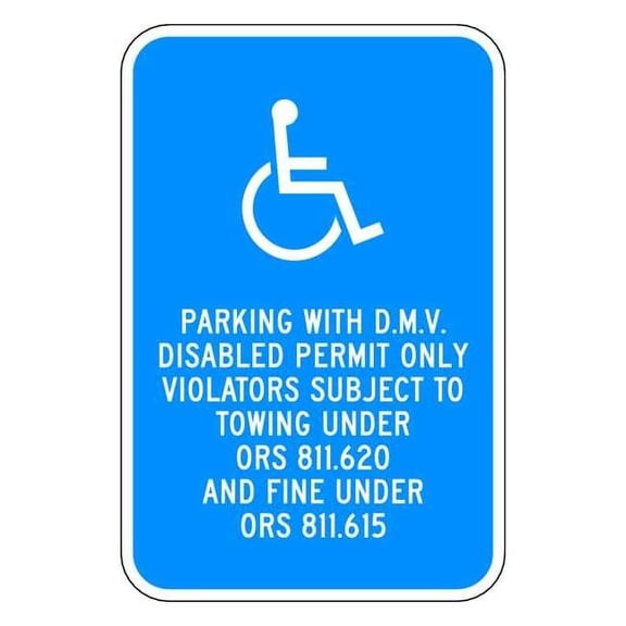 Lyle ADA Handicapped Parking Sign,18" x 12, HC-OR01-12HA HC-OR01-12HA
