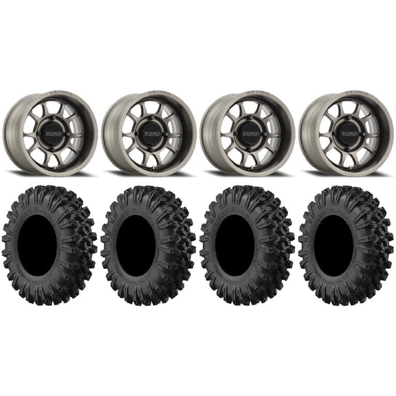 Method 409 15" Grey (5 2) Wheels 37" MotoRavage XL Tires Polaris RZR XP 1000 / PRO XP / Ranger XP 900/1000