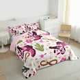 thumbnail image 4 of Manfei Cowboy Cowgirl Boots Hat Bedding Comforter Set, Kawaii Pink Cherry Blossoms Twin Comforter Sets, Teens Girls Kids Reversible Bedding Set, Microfiber Bedroom Decor, 2 Pieces, 4 of 9