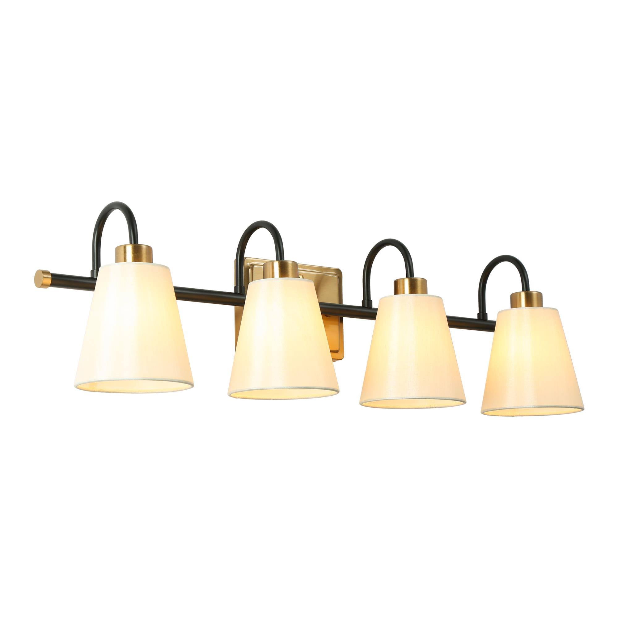 LNC Jacarmellia 28-in 4-Light Matte Black LED Modern/Contemporary Vanity Light Bar