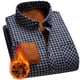 thumbnail image 1 of pstuiky camisas de manga larga para hombre, Camisa de manga larga con solapa de terciopelo para hombre, camisa informal a cuadros versátil, camisa de manga larga con solapa para hombre xxxxxl, 1 of 6