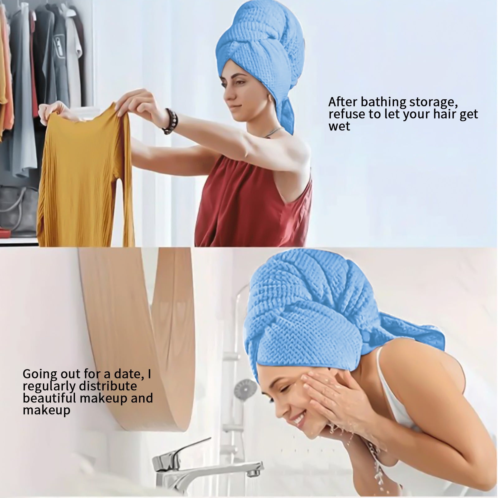 Microfiber Hair Towel Wrap for Curly Hair Quick Dry Hair Towels for Women Kids Microfiber Towel for Hair Anti Frizz Hair Drying Towel Hair Turban for Wet Hair Walmart