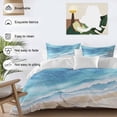 thumbnail image 3 of 3 Piece Blue Waves Duvet Cover Set Full Size, Microfiber Comforter/Quilt Cover with Corner Ties and 2 Pillowcases, Gradient Beach Abstract Oil Painting Art All Season Soft Bedding with Zipper Closure, 3 of 8