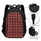 thumbnail image 3 of Balery Red Black Plaid Mochila con carga USB para hombre y mujer - Mochila impermeable y antirrobo para portátil con puerto USB para viajes, trabajo, estudios y universidad, 3 of 7