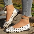 thumbnail image 6 of KIJBLAE Women's Polka Dot Print Low Cut Flats, Retro Slip On Lazy Trendy Daily Casual Flat Shoes White 42, 6 of 9