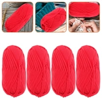 STRANDCHIC Beginner Yarn for Crocheting Red Polyester 4 Rolls 6.3X2.4in
