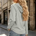 thumbnail image 4 of Ynynloco Women's 100%Cotton Hoodie Long Sleeve Jacket Button Drawstring Blouse Tops Casual Fall Winter Shirts, 4 of 7