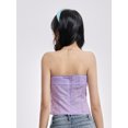 thumbnail image 3 of Springcmy Womens Strapless Crop Top Basic Sexy Tube Top Bandeau Tops Y2K Camisole Tanks Top Streetwear Purple S, 3 of 7