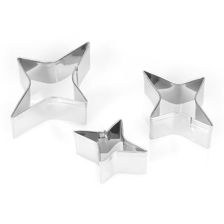 - 3pcs 4-Point Star Cookie Cutters Stainless Steel Fondant Cutter Biscuit Cutters Sandwich Cutters Cookie Cutter Set