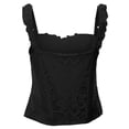 thumbnail image 4 of Elegant Lace Camisole Tank Tennis Top for Everyday Resort Wear Women's Sleeveless Bow Detail Blouse Spring Summer Black S, 4 of 7