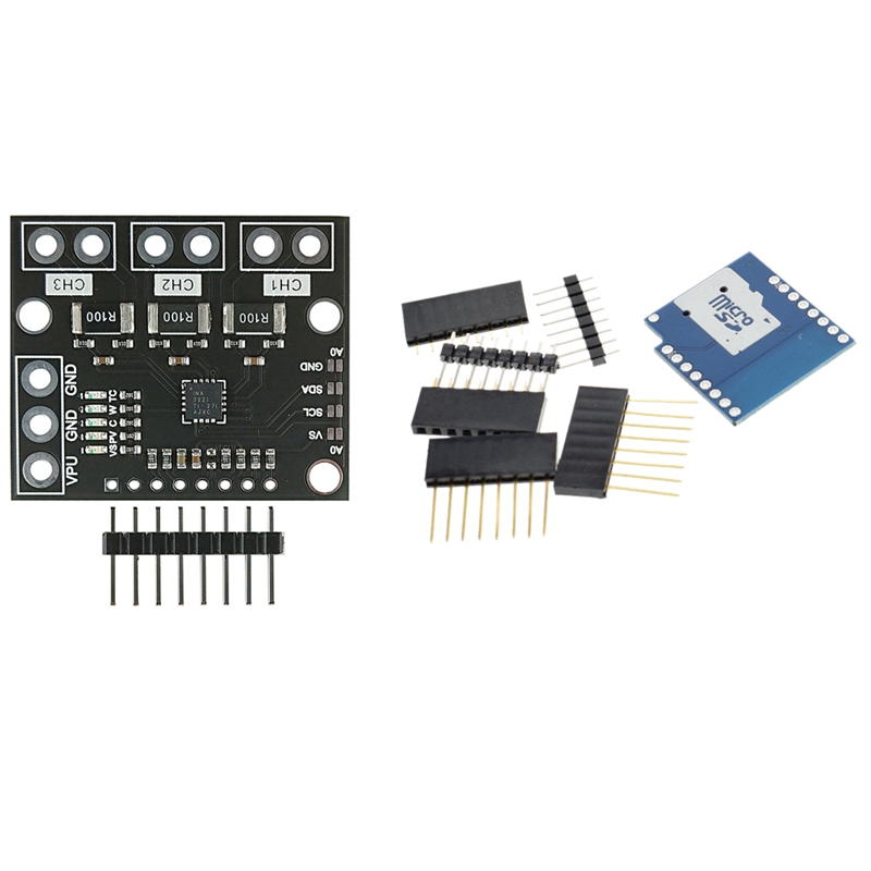 SD Card Mini TF ESP8266 Module with I2C SMBUS INA3221 Power Supply