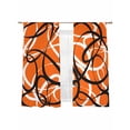 thumbnail image 2 of Orange Geometric Semi Sheer Curtains 63 Inch Length 2 Panels Set, Black White Striped Abstract Lines Art Sheer Kitchen Curtain Privacy Voile Window Curtain for Living Room Bedroom Rod Pocket Drapes, 2 of 7
