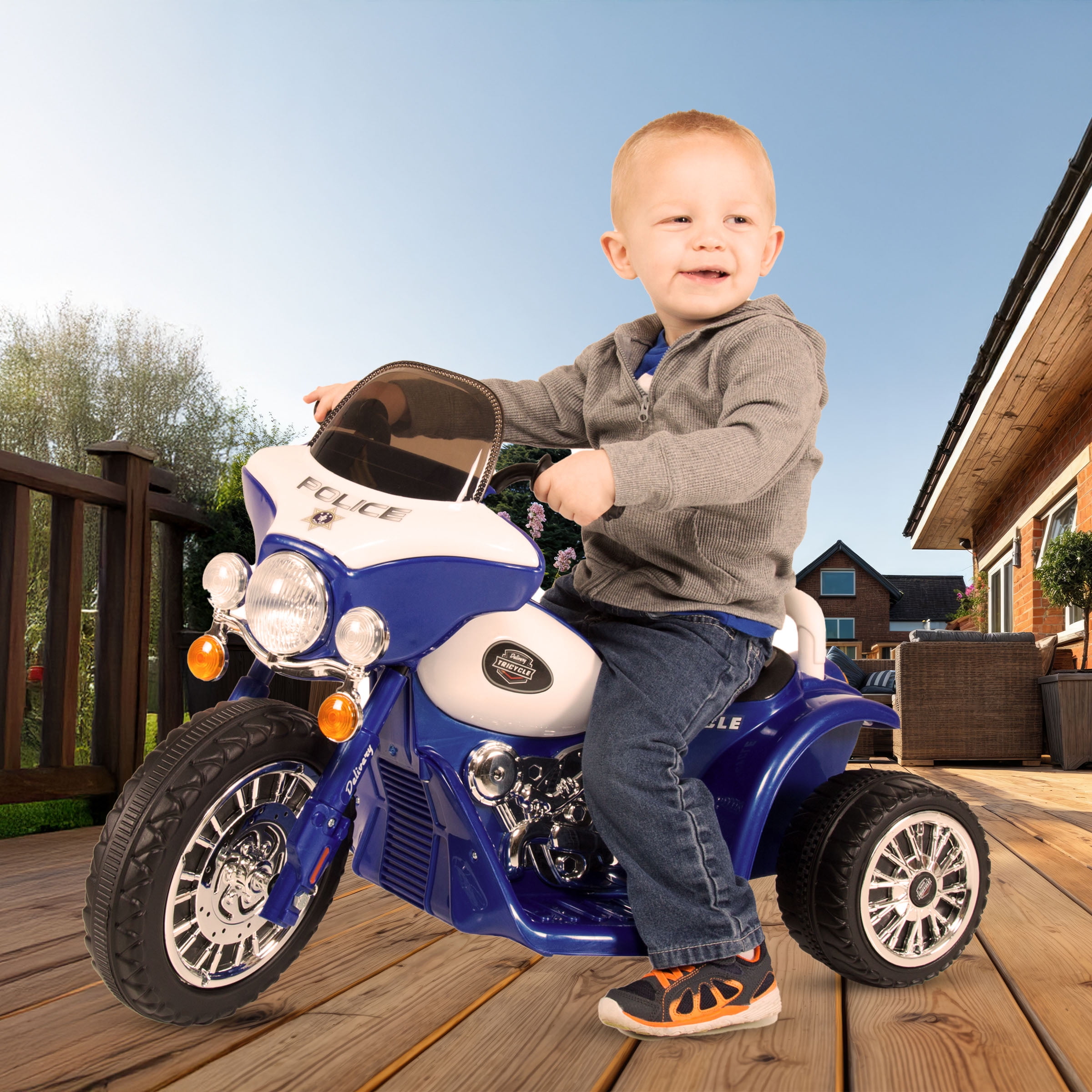 Lil' Rider 3-Wheel Kids Motorcycle Police Decal for Ages 3 to 6