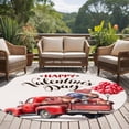 thumbnail image 4 of Large Round Rug 8Ft Washable Non-Slip, Valentine's Day Circle Area Rugs for Living Room Bedroom, Red Truck Balloons Footballs Love Romantic Indoor Floor Mats Carpet Runner for Home Decor, 4 of 8