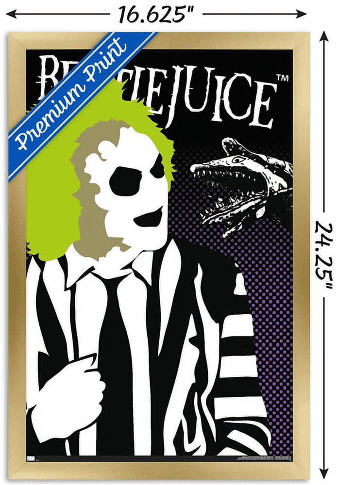 Beetlejuice - Vector Wall Poster, 14.725" x 22.375", Framed