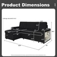 thumbnail image 4 of BUIORD 86" Convertible Sleeper Sectional Sofa with Storage Chaise, L-Shaped Couch with Pull Out Bed, Open Storage Shelf and USB, Sectional Couch for Living Room, Black, 4 of 9