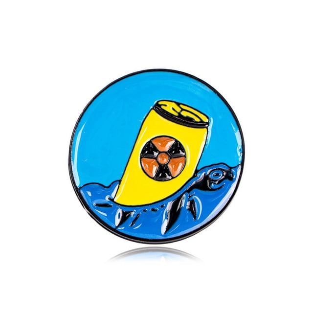 RKSTN Broche Épingle Série Protection Marine Pollution Nucléaire Écolo Badge une Déco Maison