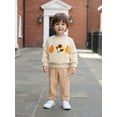 thumbnail image 6 of BemeyourBBs Thanksgiving Baby Boy Outfit Embroidery Pumpkin Sweatshirt Plaid Pants, 6 of 9