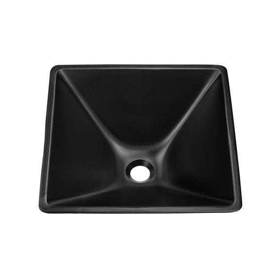 Reims 15.5" Glass Vessel Sink, Black