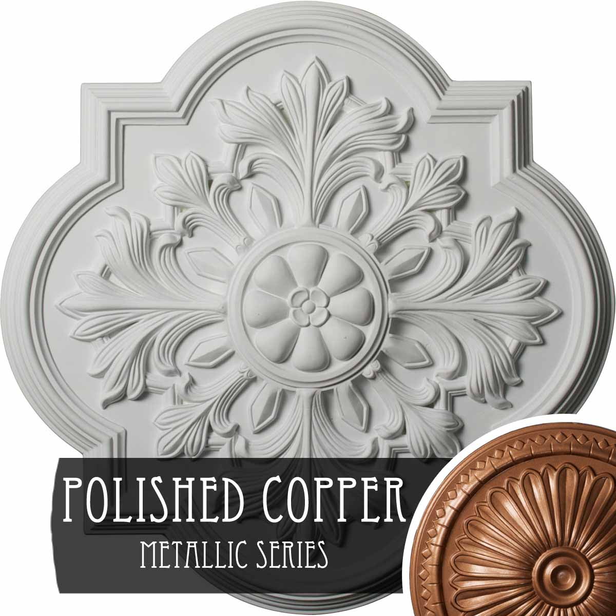 Photo 1 of 20OD x 1 3/4P Bonetti Ceiling Medallion (Fits Canopies up to 5 1/8), Hand-Painted Polished Copper