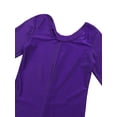 thumbnail image 3 of Aislor Kids Girls Long Sleeve Bodysuit Full Body Unitard Ballet Dance Gymnastics Leotard Dancewear Purple 3-4, 3 of 7