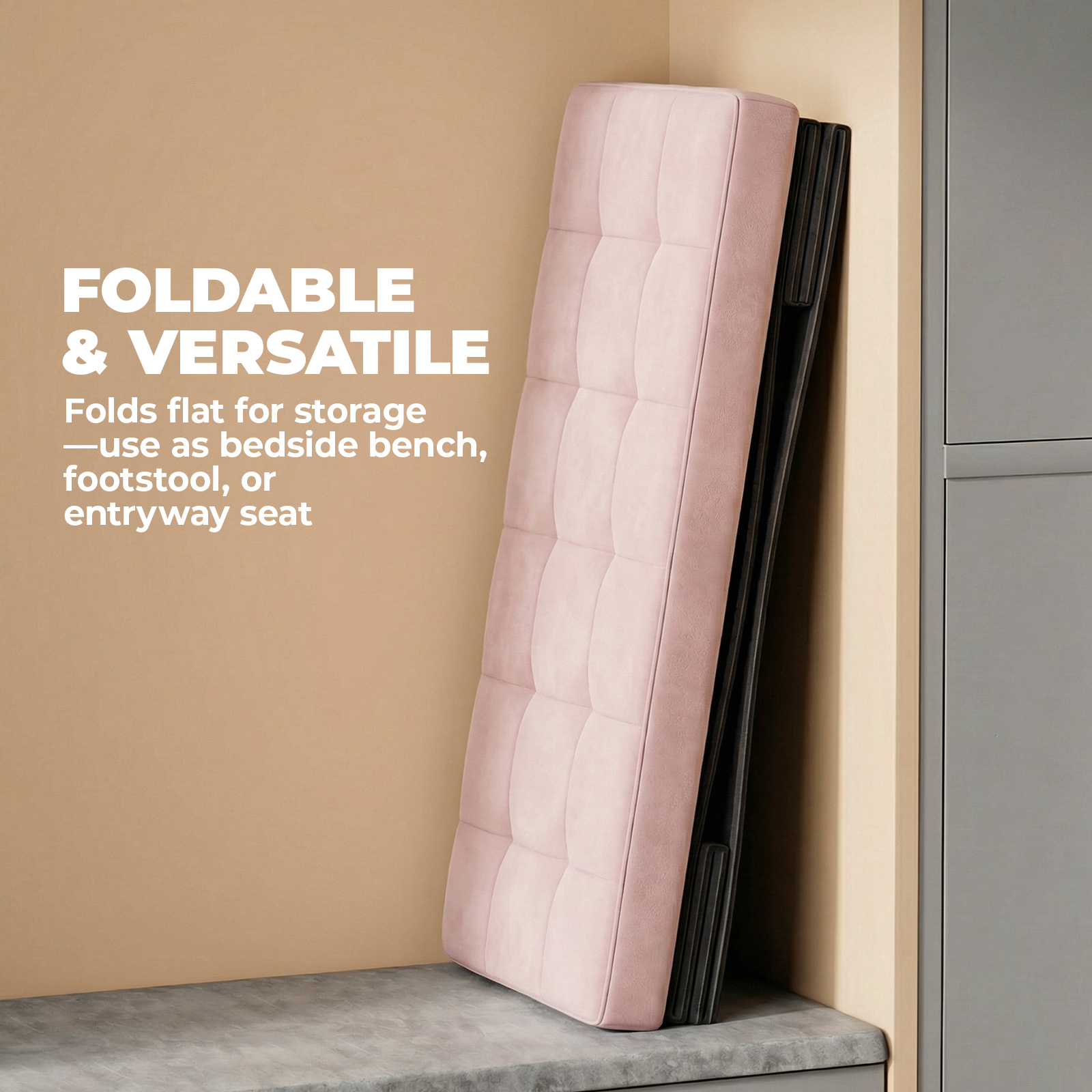 Alvantor Foldable Storage Ottoman Bench, Pink, 42 Gallon Capacity photo 7