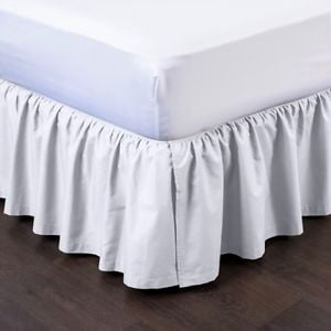 Beading Skirt - Full White Pleated Dust Ruffled Bed Skirt Bedding Bed Dressing with Split/Open Corners and Easy Fit 14