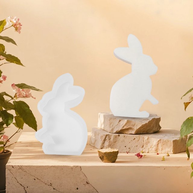 CRCMURE Biscuit Moulds Cute Rabbit Scented Candle Silicone DIY Plaster Animal Ornament Scented Wax Valentine's Day Scented Wax Making