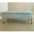 thumbnail image 3 of SEAT4U Linen Stripe Ticking Upholstered Pillowtop 48" Rossini Ottoman Bench with Multi Color Variants, 3 of 4