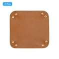 thumbnail image 3 of Uxcell 2Pack 8.3"x8.3" PU Leather Jewelry Tray Folding Valet Tray Organizer, Brown, 3 of 5