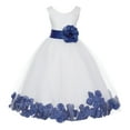 thumbnail image 2 of Ekidsbridal Girl Bridesmaid Flower Girl Dress - Ivory Flower Petals Dress with Bow Sash 302T-A (Size: S-16), 2 of 3