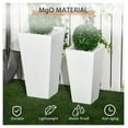 thumbnail image 5 of Outdoor Planter Set of 2, MgO Flower Pots White, Drainage for Garden Patio Yard, 5 of 9