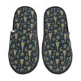 thumbnail image 1 of Fotbe Gold Snowflake Christmas Tree Pantuflas Peludas para Mujer con Estampado, Zapatillas de Peluche, Zapatos de Invierno para Casa, Uso Interior y Exterior-Medium, 1 of 8