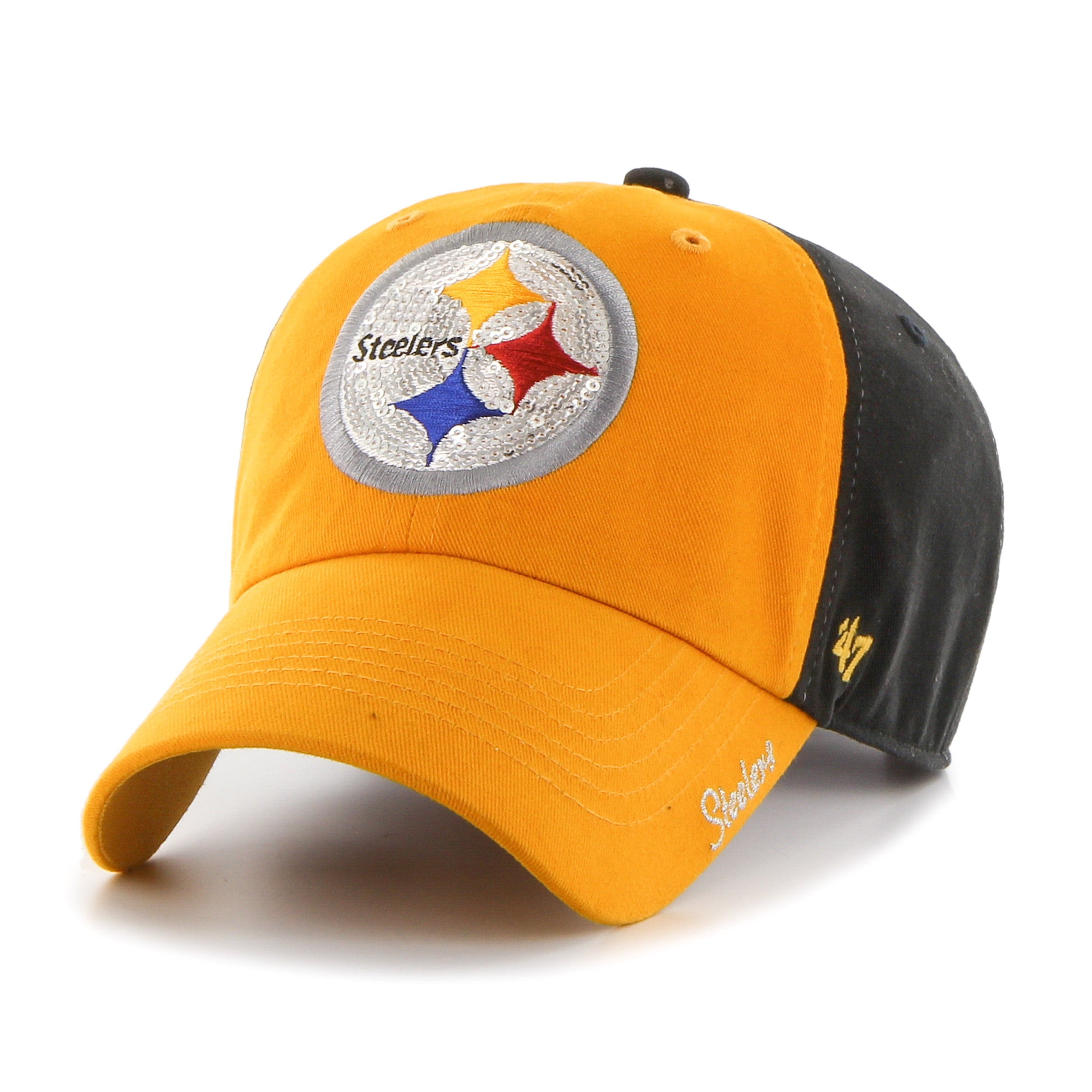 Pittsburgh Steelers Black Sparkle Two Tone Women's Hat by 47 Brand