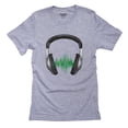 thumbnail image 1 of Cool DJ Headphones Music Waves Graphic Men's Grey T-Shirt, 1 of 2