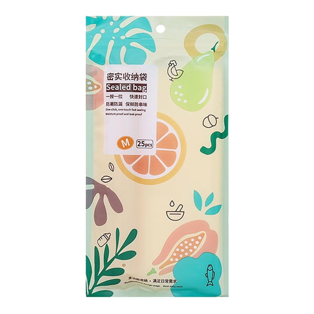 25 unidades de sellos dobles para alimentos para mantenerlos frescos, bolsas con doble sello, aptas para microondas y congelador