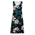 thumbnail image 5 of Fartey Plus Size Boho Dresses for Women 2025 Summer Sleeveless Beach Swing Dress Loose Comfy Crewneck Tiered Sundress Fashion Flowy Floral Print Midi Dress Navy S-5XL, 5 of 5
