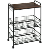 3 Tier Rolling Kitchen Cart with Storage